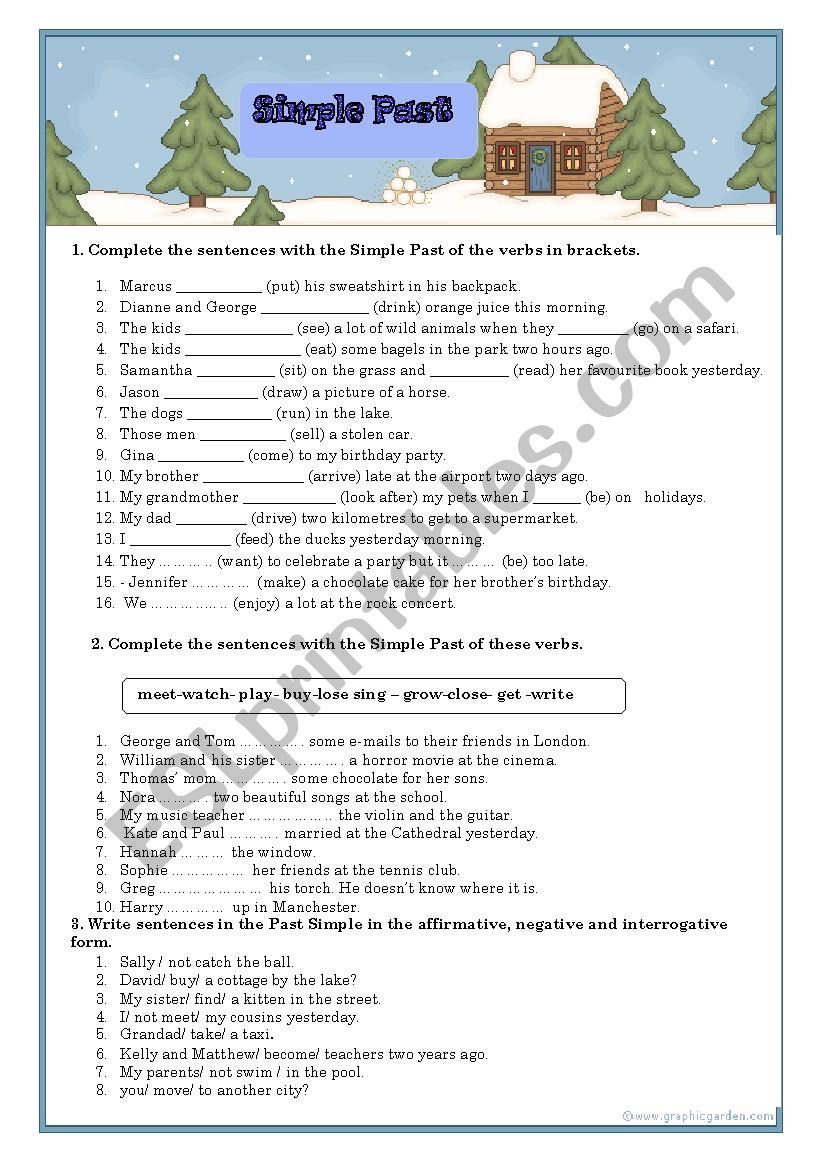 SIMPLE PAST (REGULAR AND iRREGULAR VERBS)