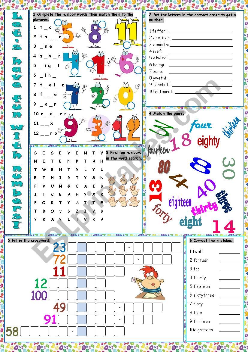 Lets Have Fun with Numbers! worksheet