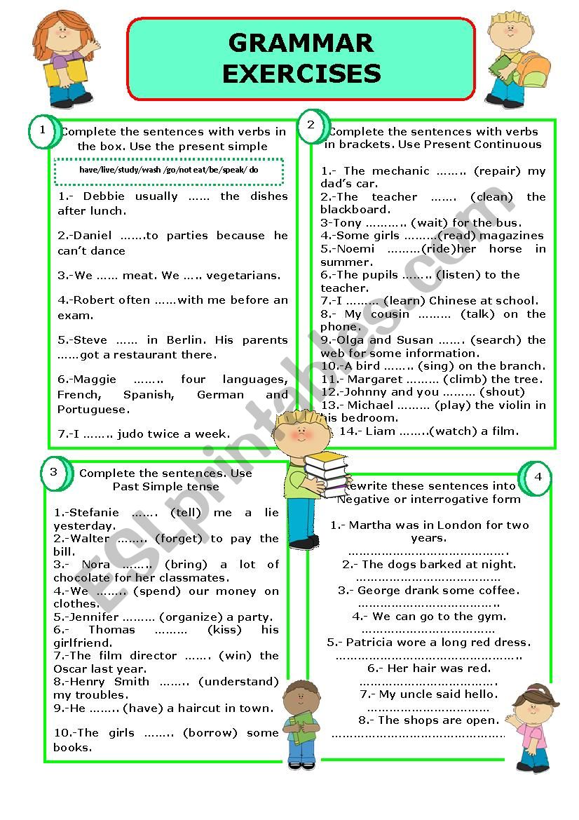 GRAMMAR EXERCISES worksheet