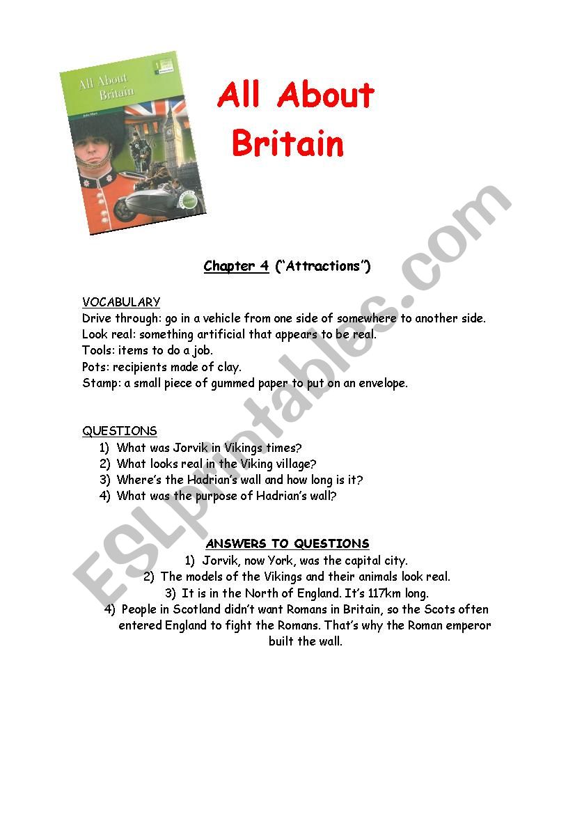 All About Britain Chapter 4 worksheet