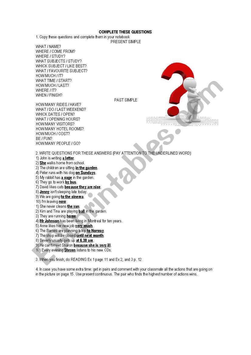 Ket exam Speaking 2 worksheet