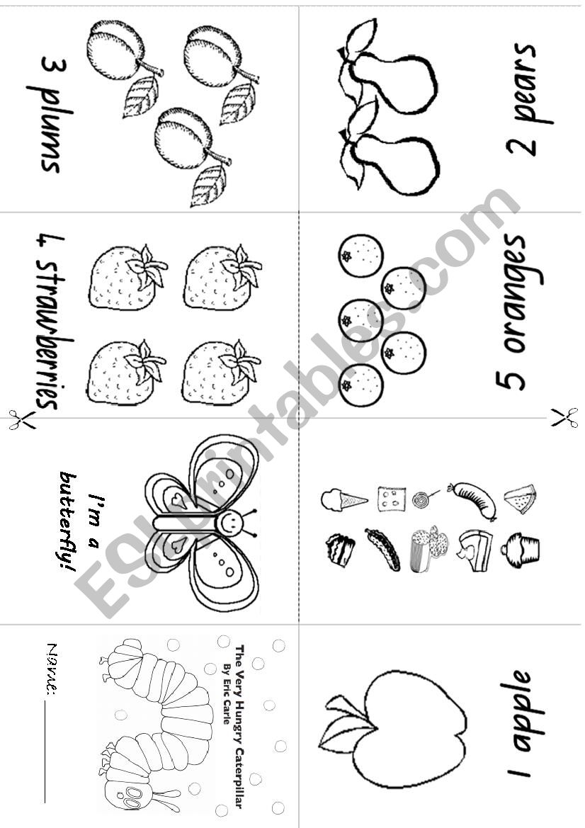 The very hungry caterpillar minibook