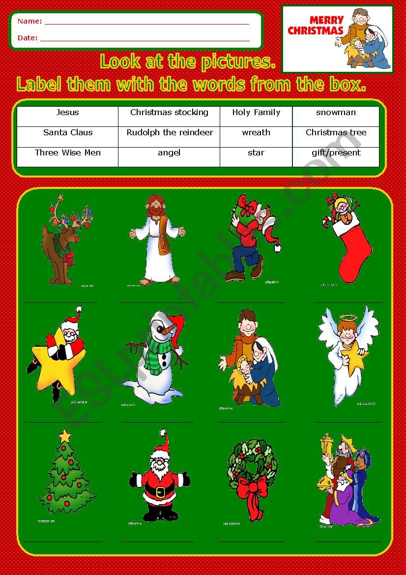Christmas: label the pictures_1
