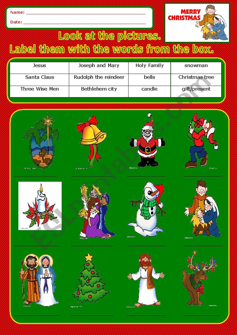 Christmas: label the pictures_2