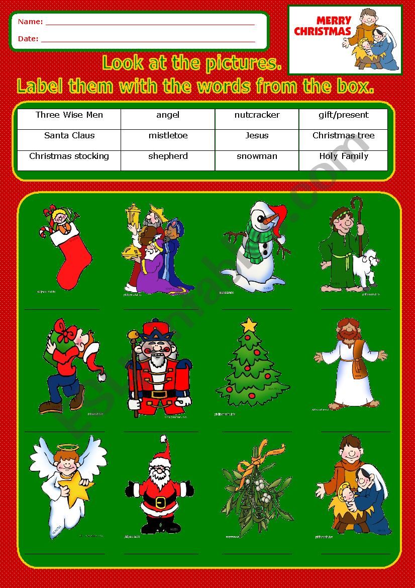 Christmas: label the pictures_3