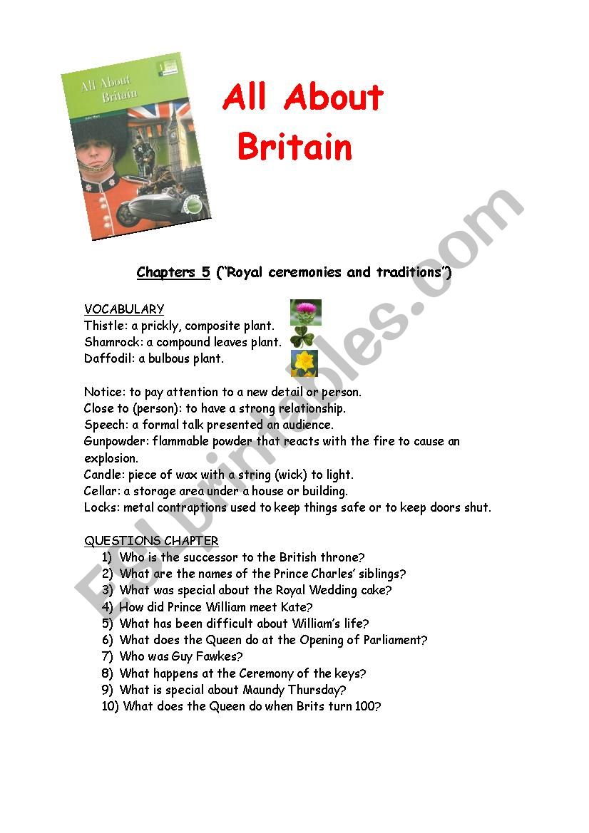All About Britain Chapter 5 worksheet