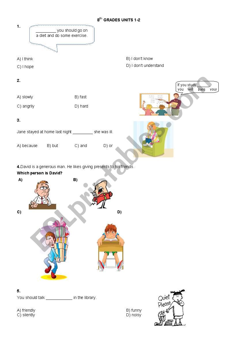 Turkish State Schools Forward English 8th Grades SBS Test Units 1-2 ( Part 1 )