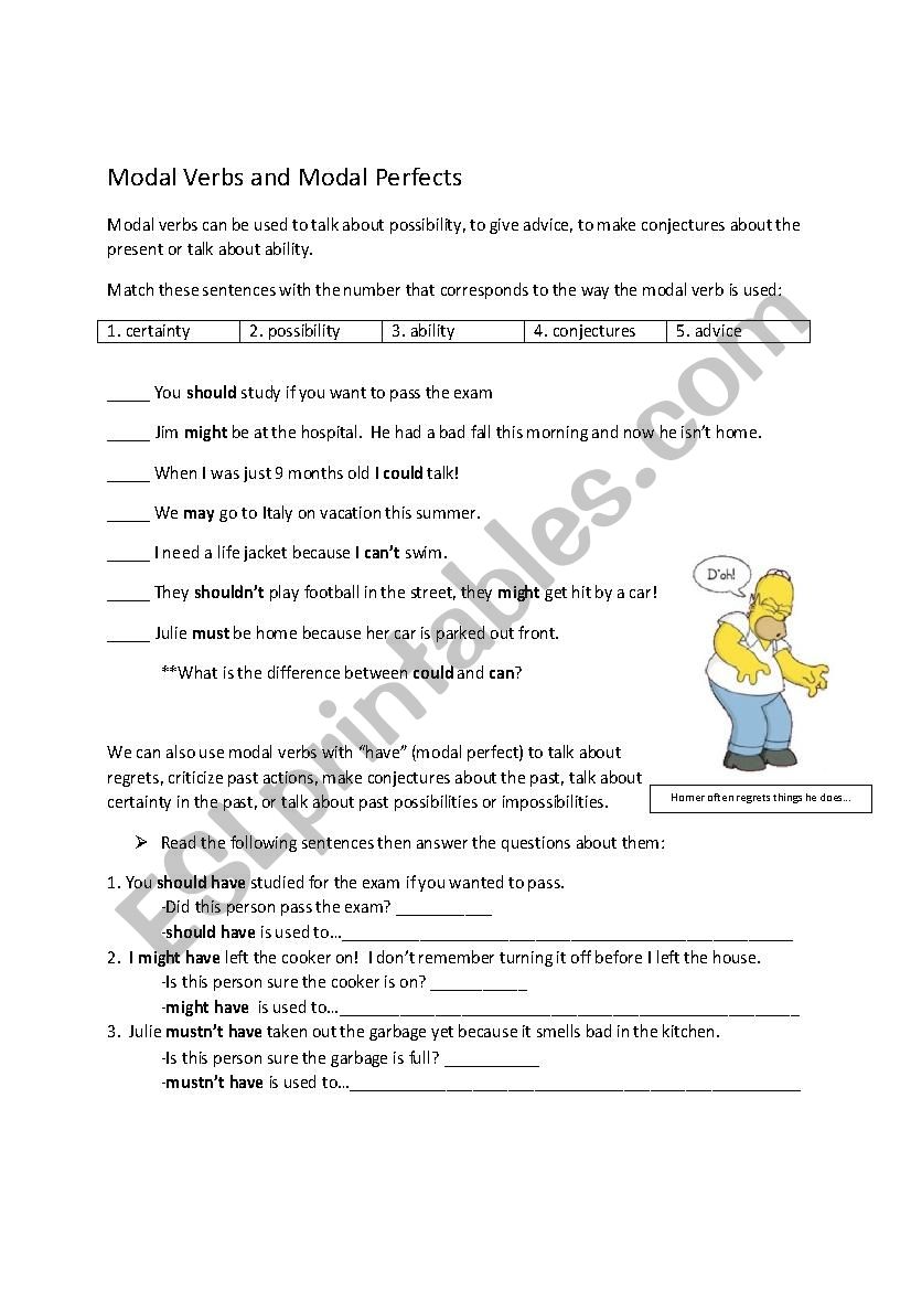 Modal Verbs and Modal Perfects