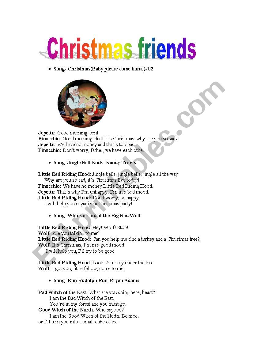 Christmas Friends worksheet