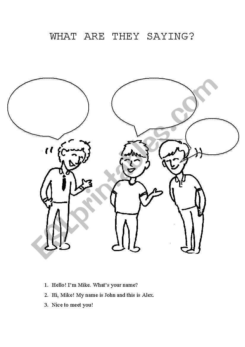 Meeting new friends worksheet