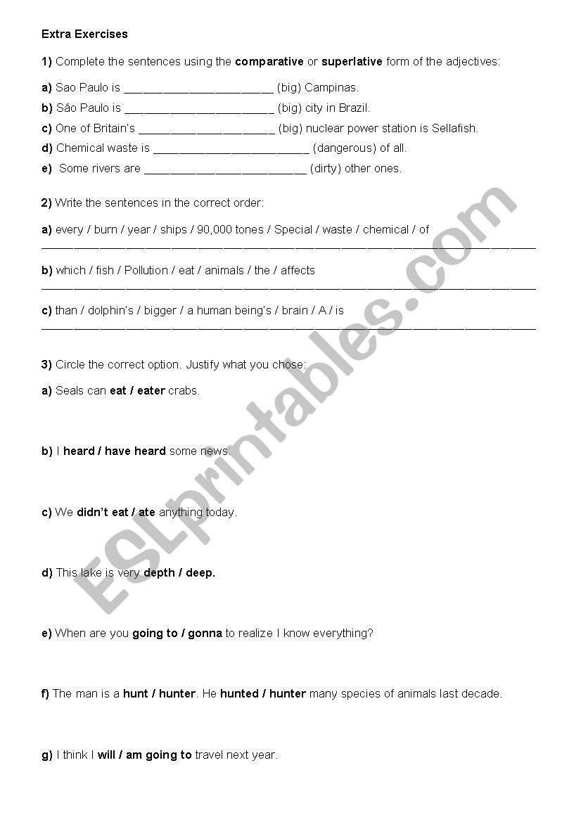 Grammar Exercise worksheet