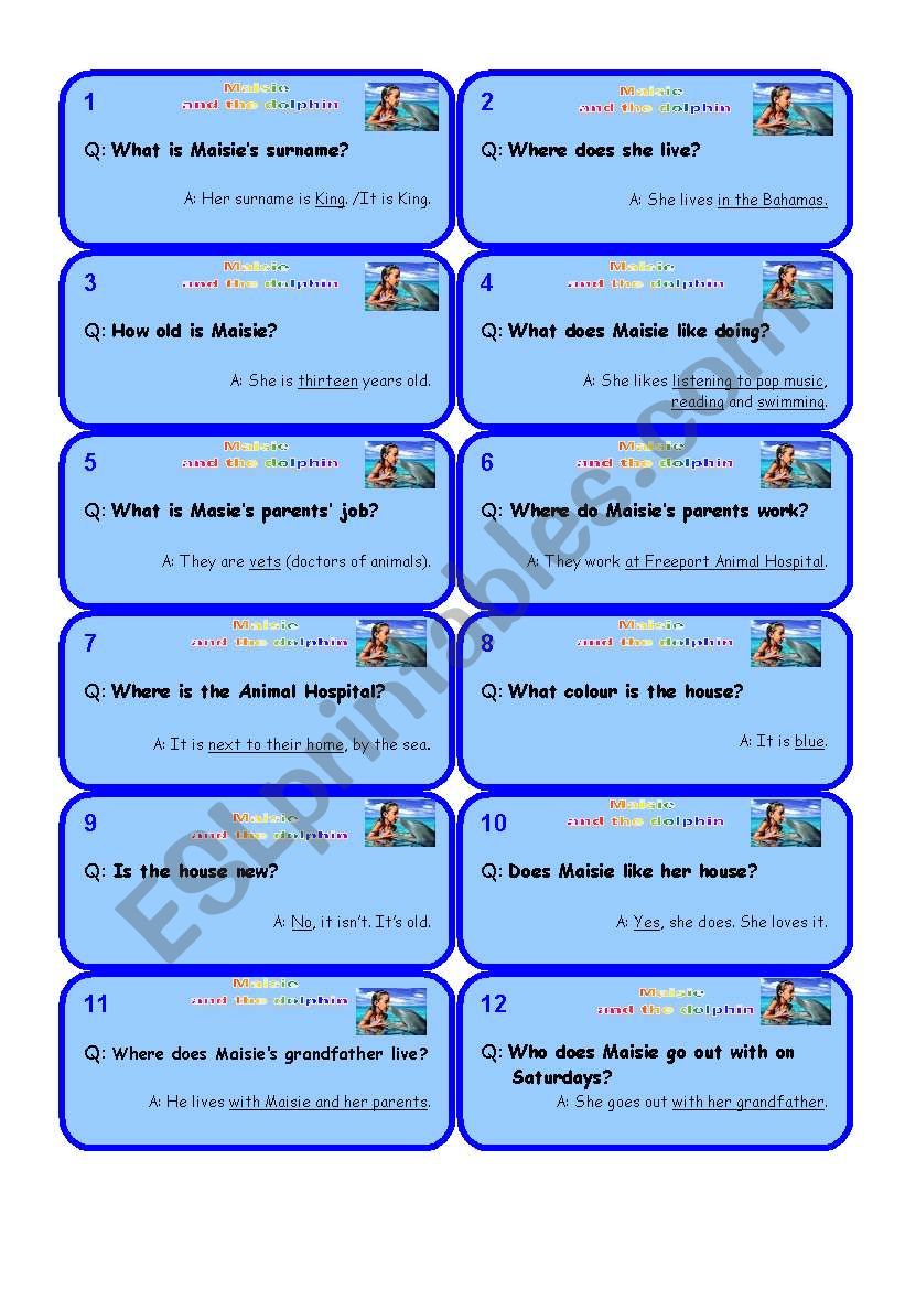 Extensive reading “Maisie and the Dolphin” – set 1out of 8/9