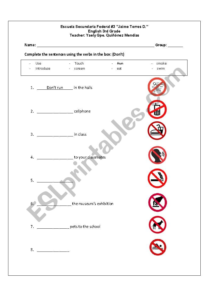 Imperative worksheet