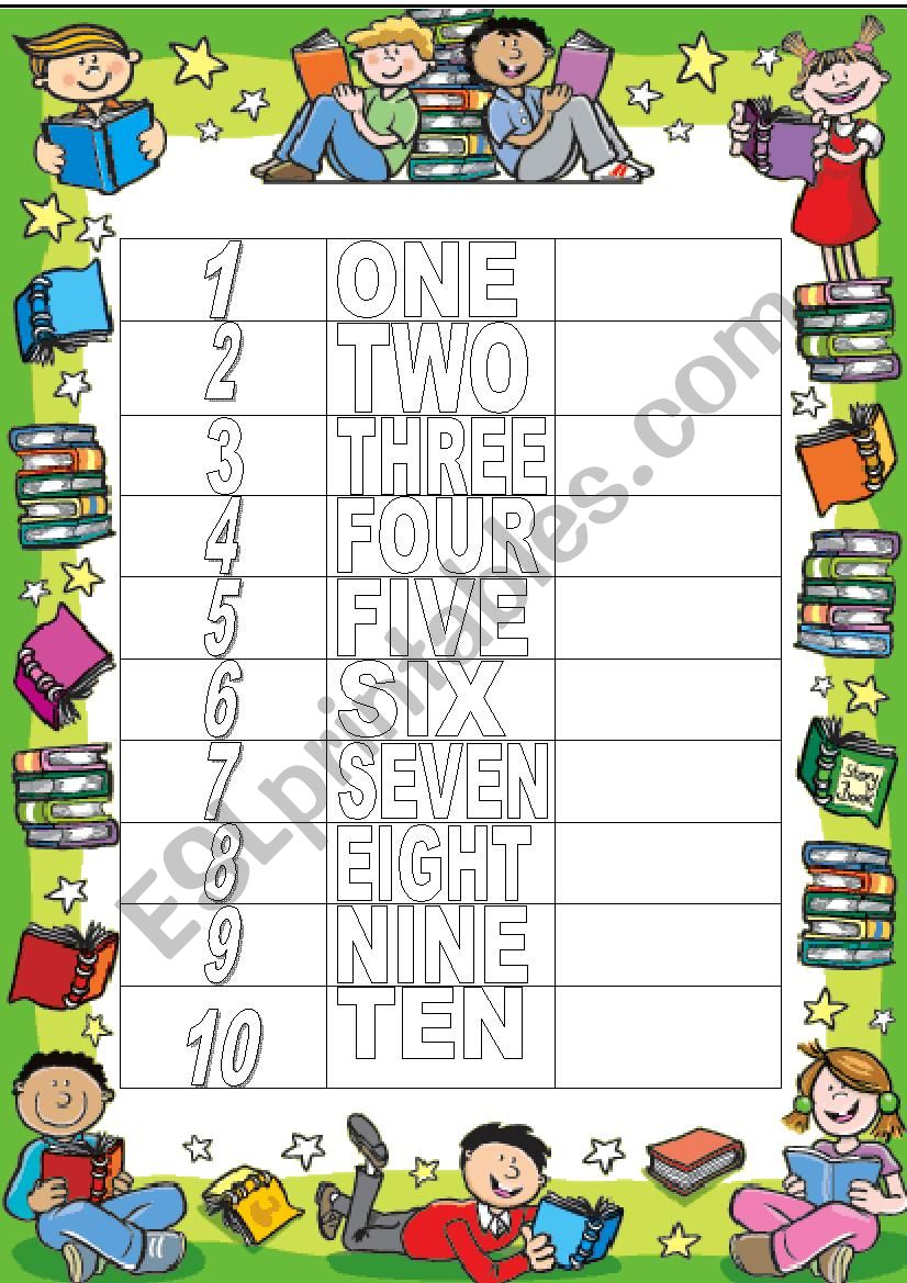 Numbers Writing worksheet