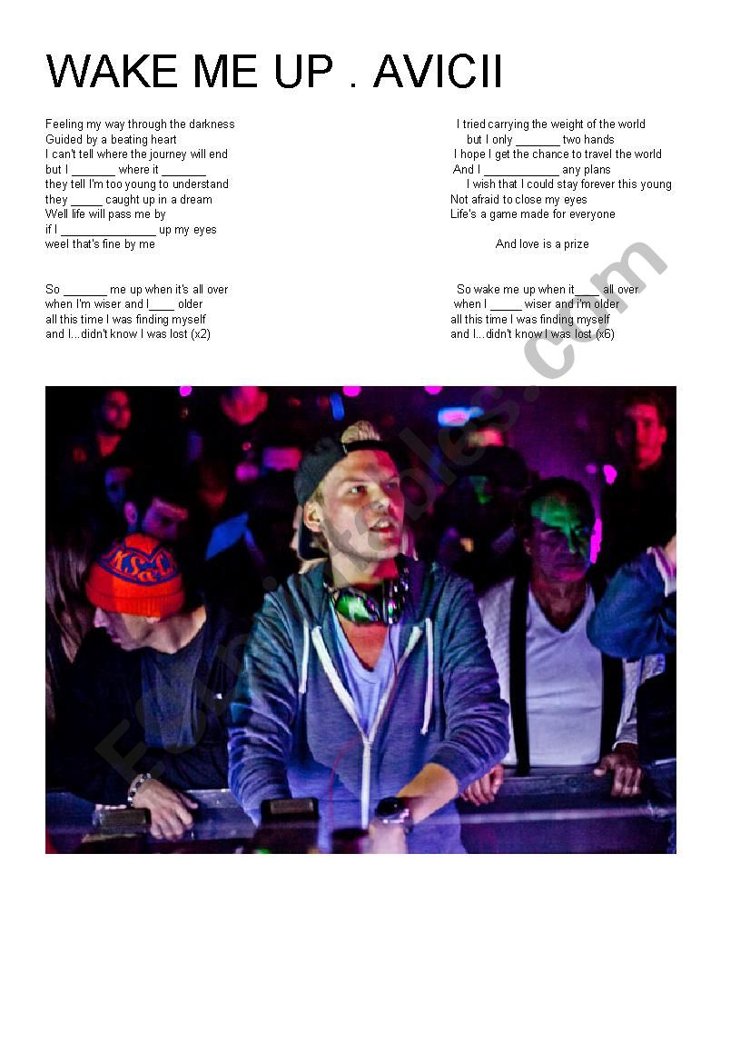 WAKE ME UP. AVICII worksheet