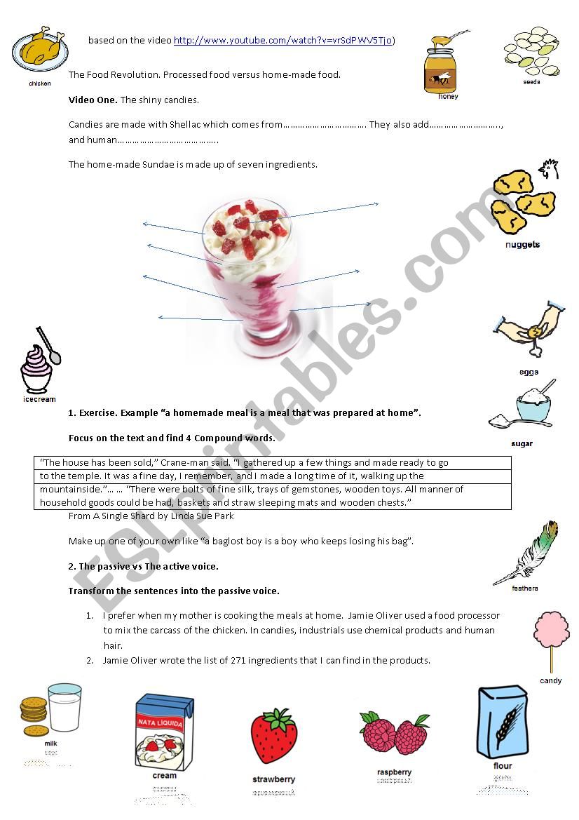 The Food revolution. worksheet