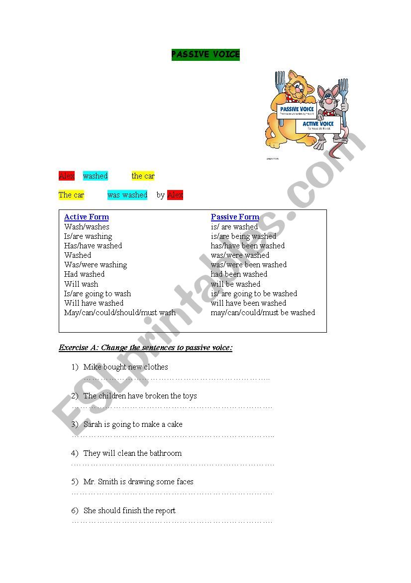 Active x Passive Voice worksheet