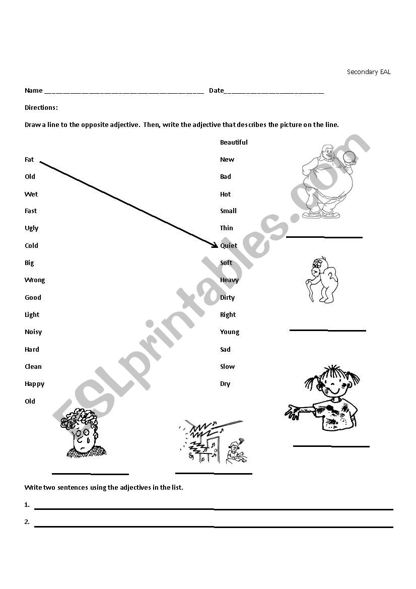 Antonym Matching Lesson worksheet