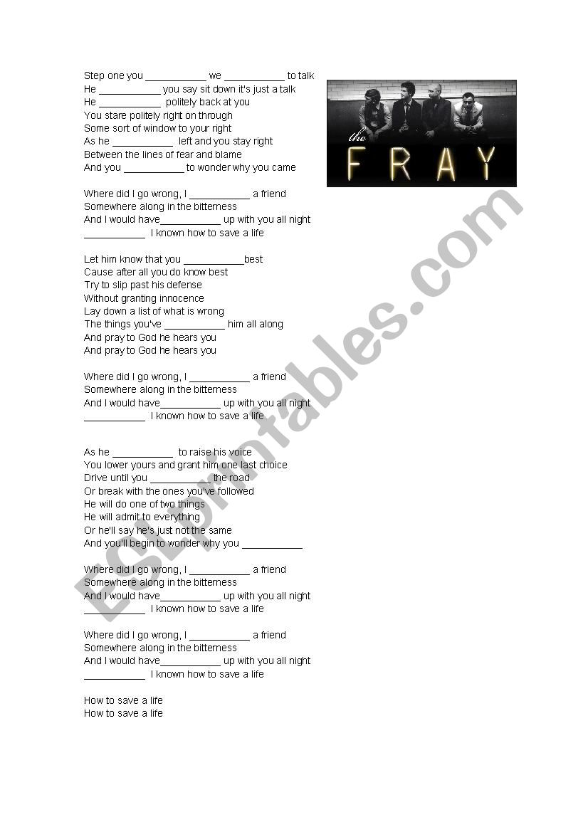 How to save a life worksheet