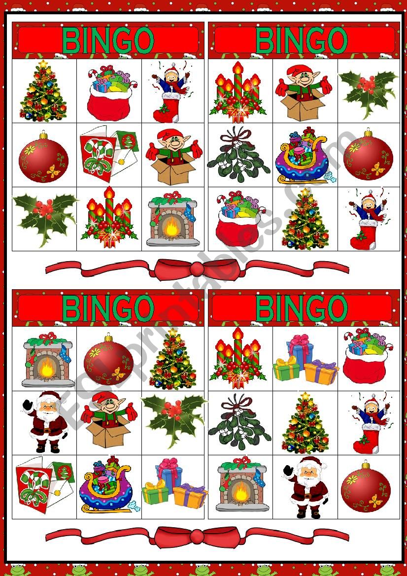 XMAS - 8 BINGO CARDS - GROUP WORK