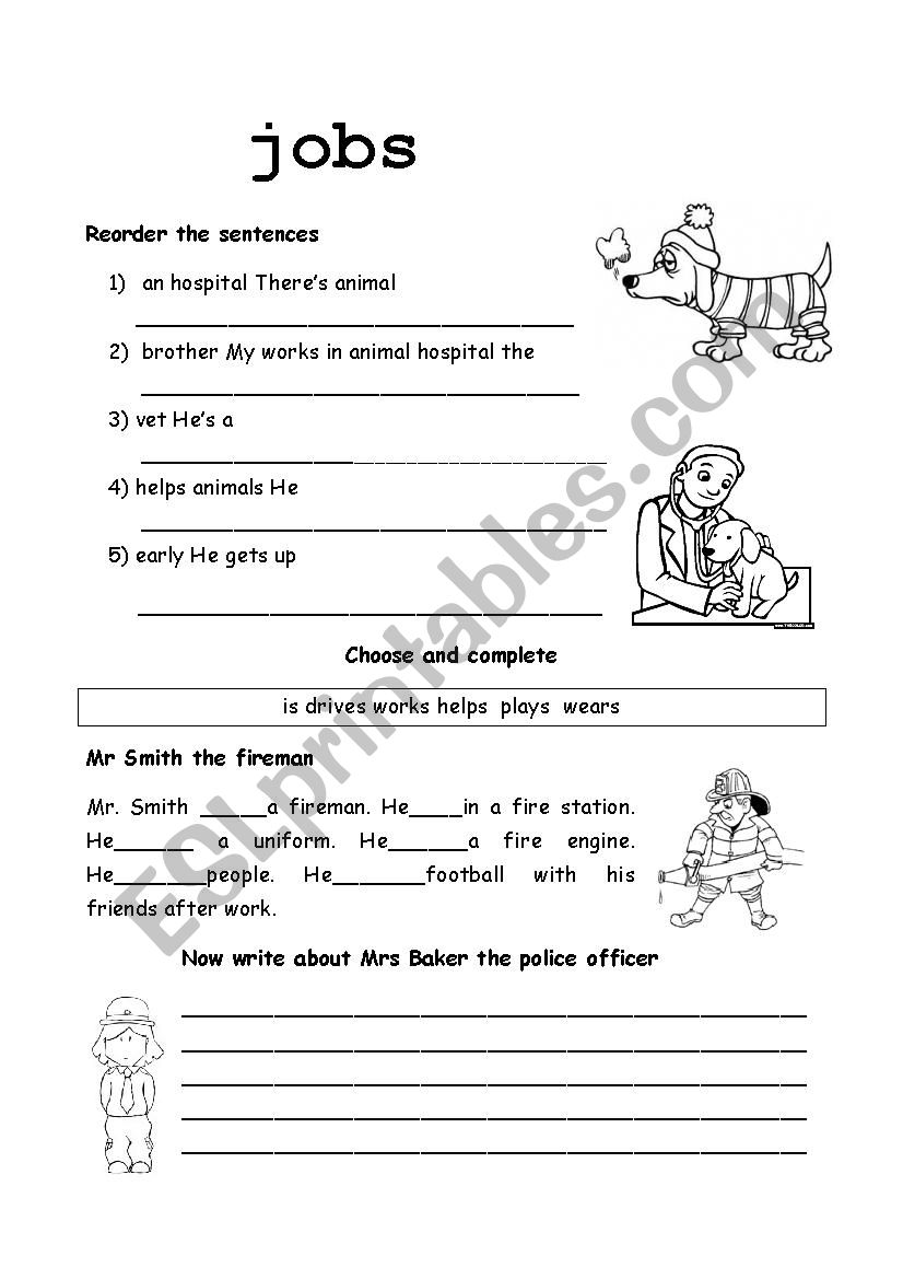 Jobs worksheet