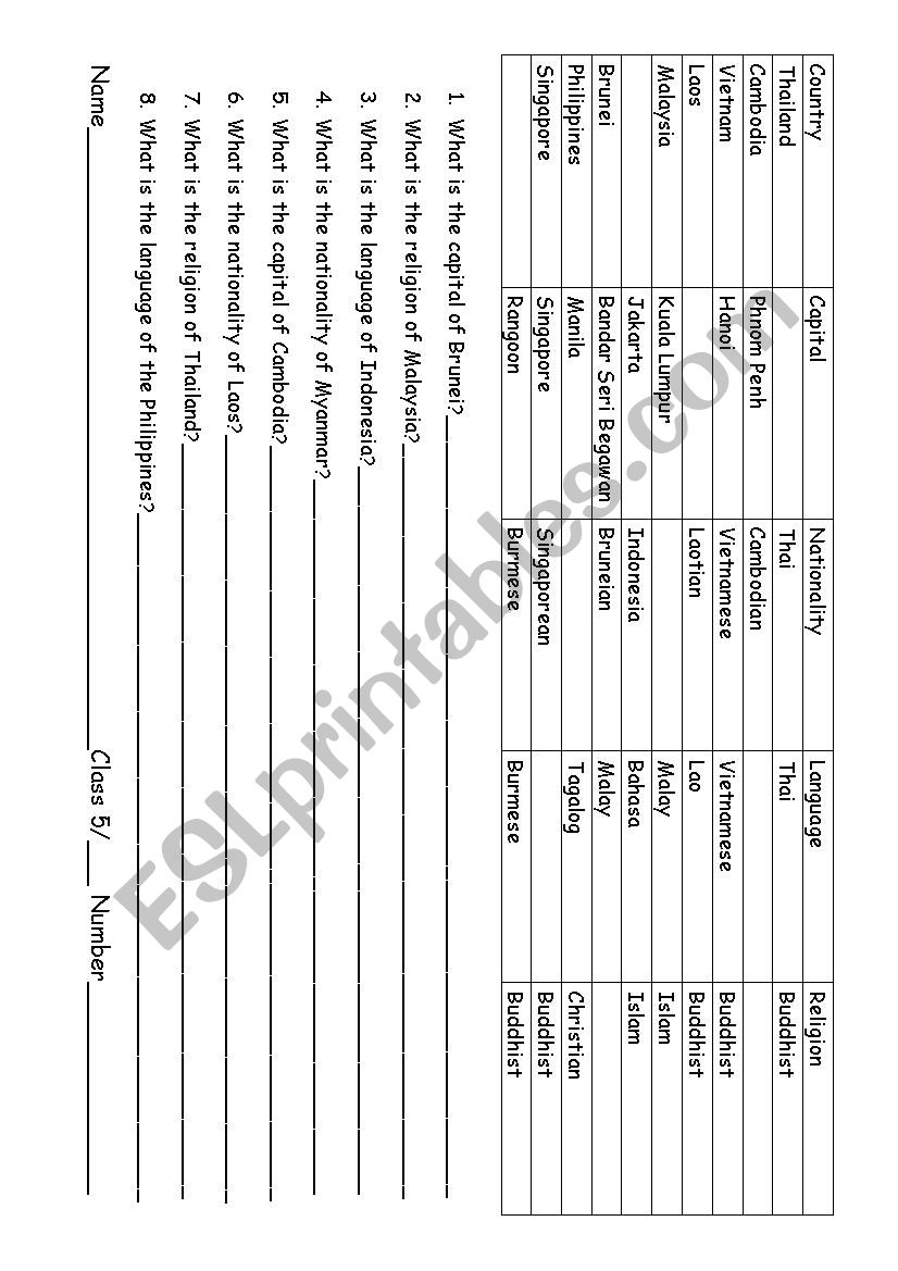 SEA worksheet