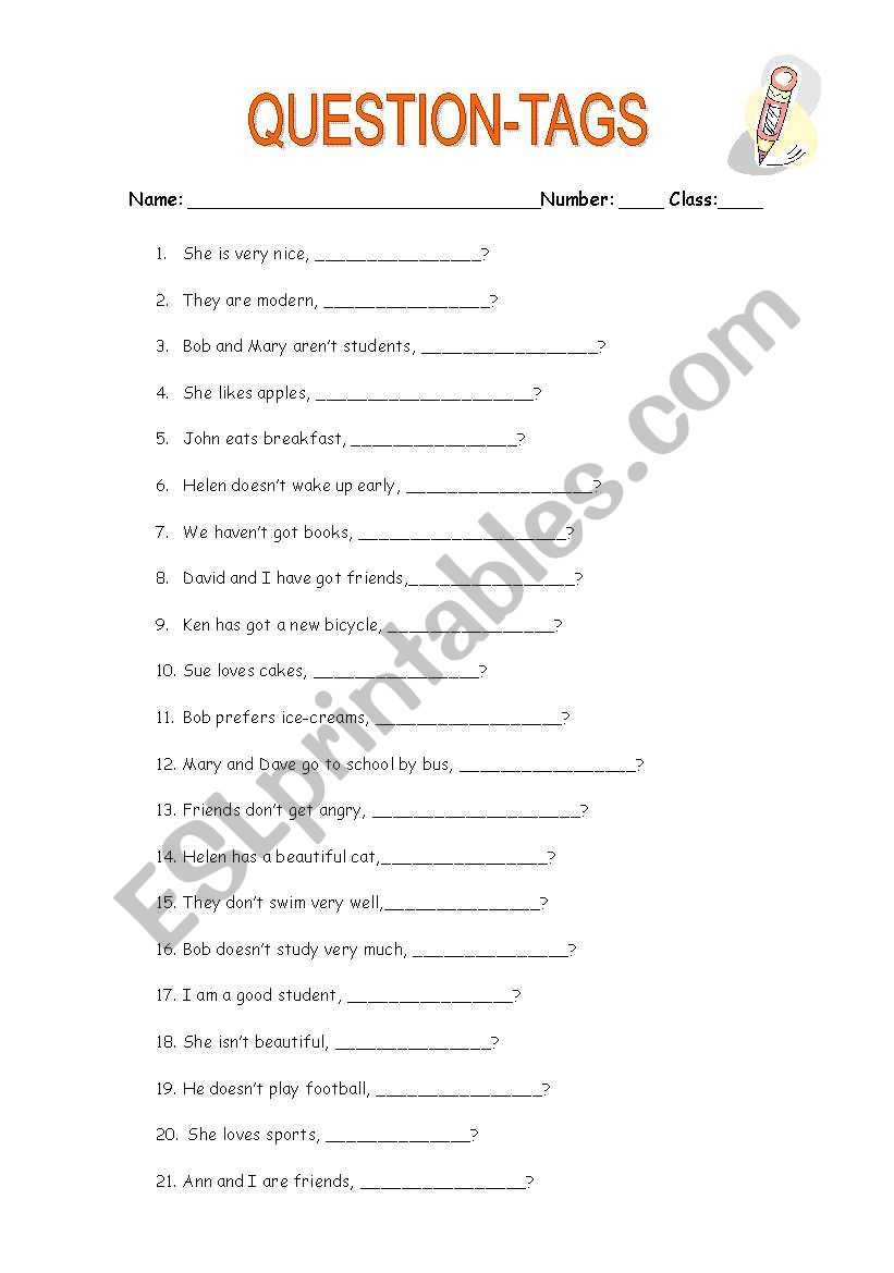 Question-Tags worksheet