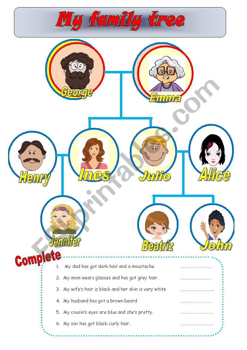 MY FAMILY TREE worksheet