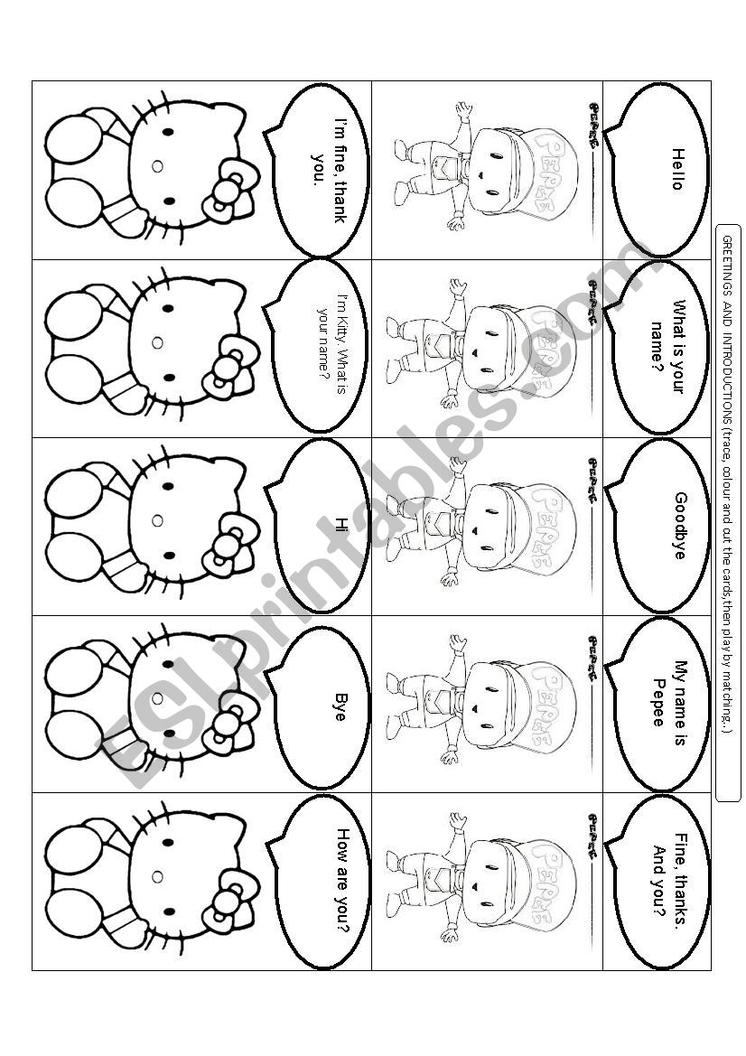 greetings worksheet