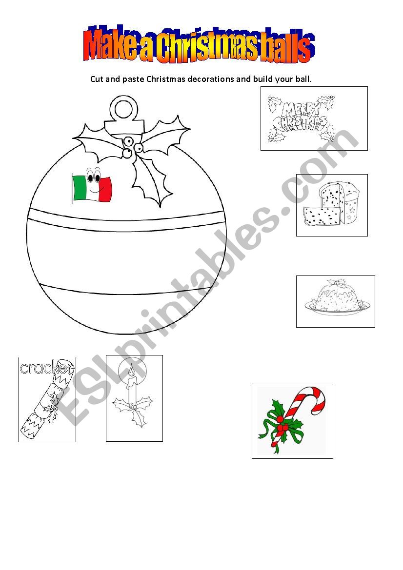 MAKE A CHRISTMAS BALL worksheet