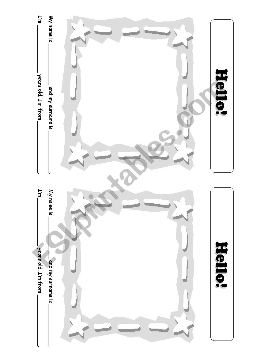 Personal identification worksheet