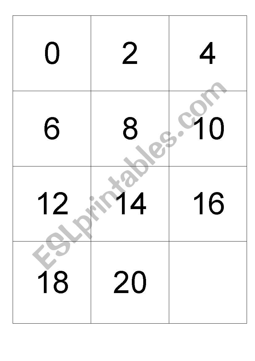 2s bingo worksheet