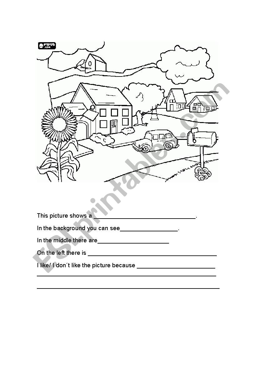 picture description worksheet