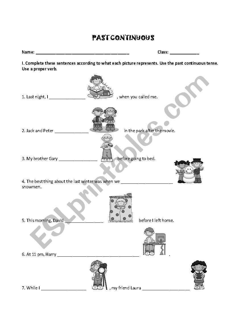 Past Continuous worksheet