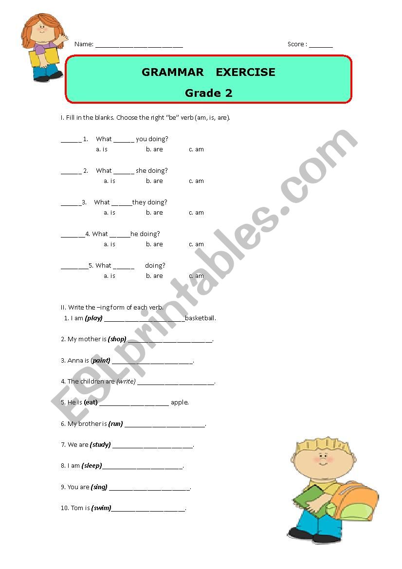 Present continous worksheet