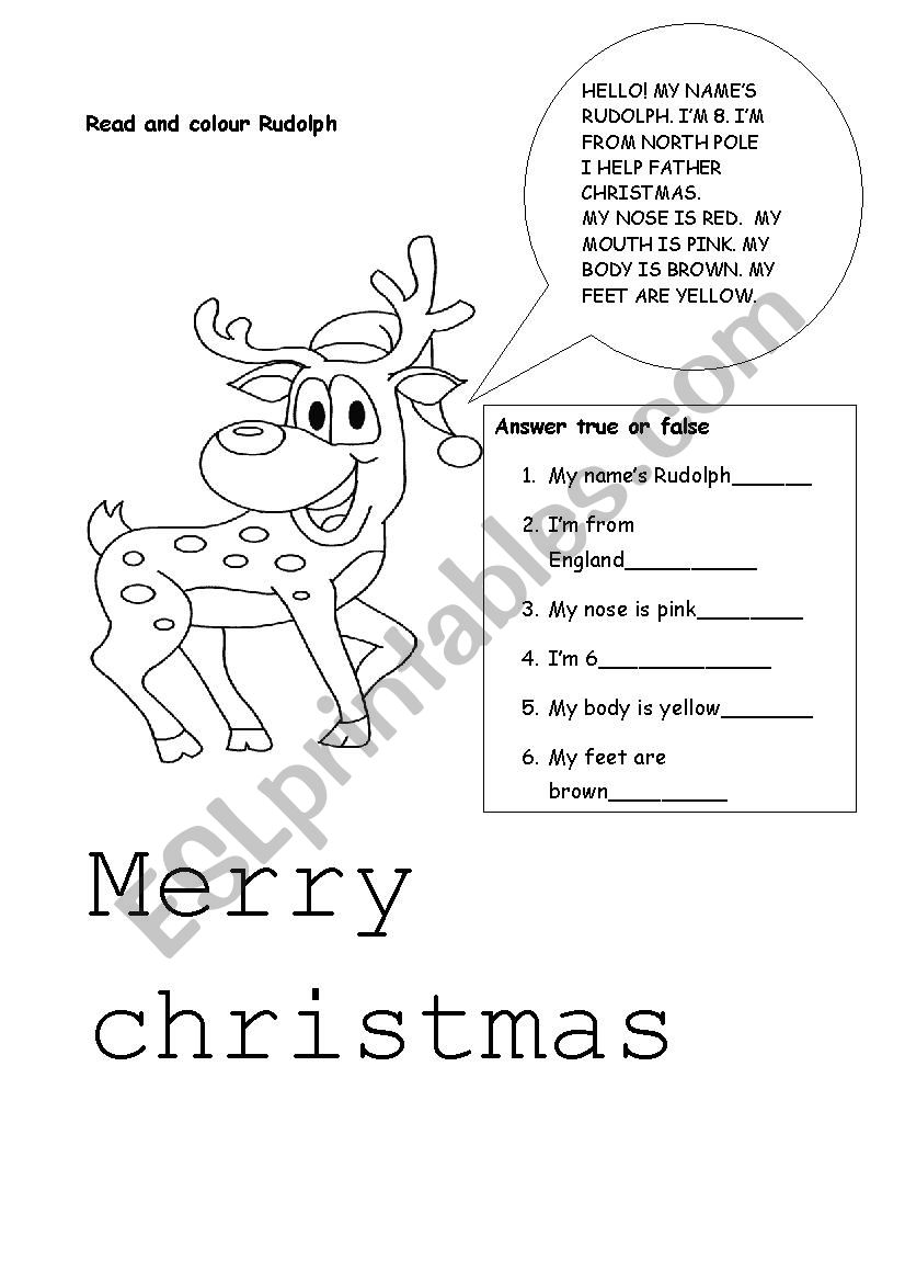 Rudolph worksheet