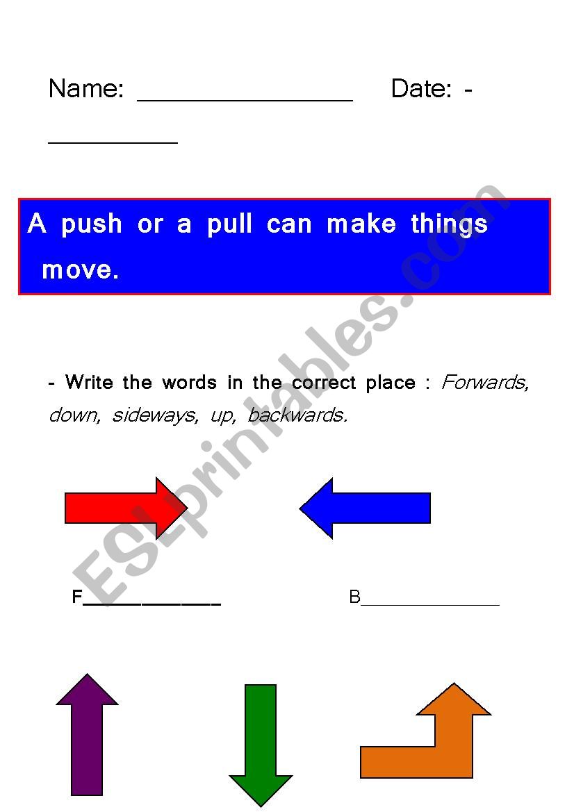 Forces worksheet