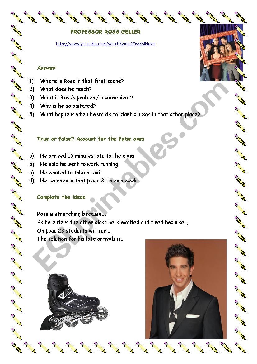 Friends: Professor Ross worksheet