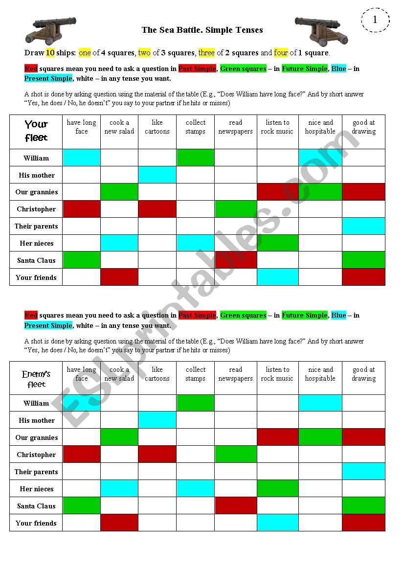 The Sea Battle 01. Simple Tenses The Sea Battle 01. Simple Tenses