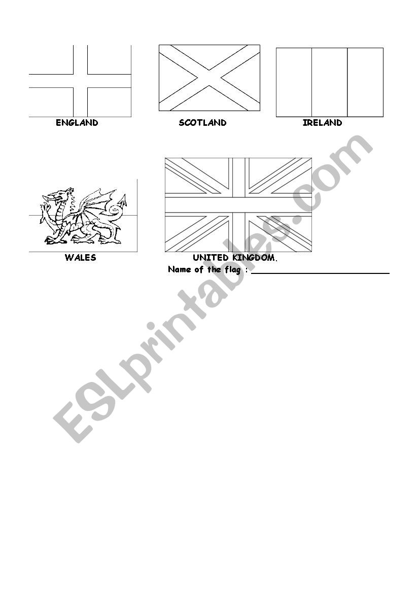 British Flags worksheet