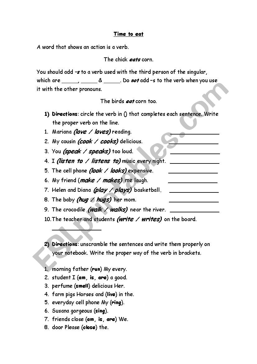 Simple Present Exercises worksheet