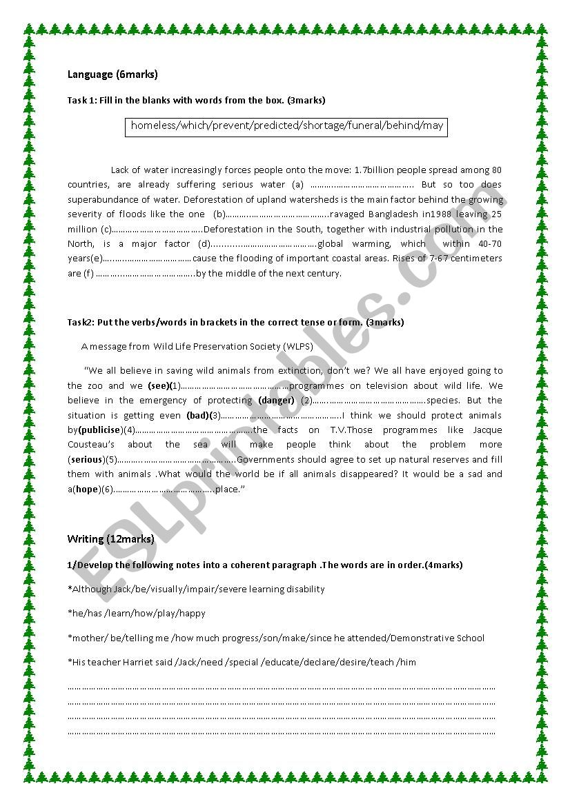 3rd year end of term test n3 worksheet