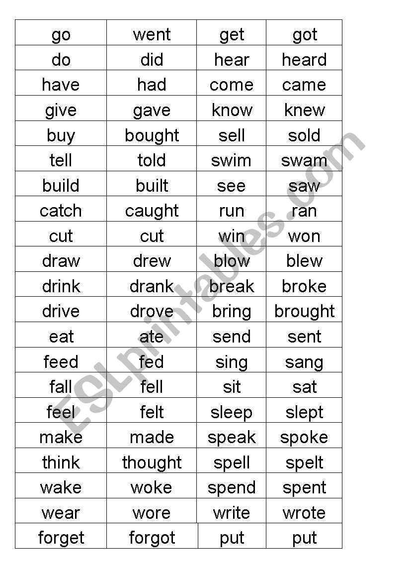 verbs worksheet