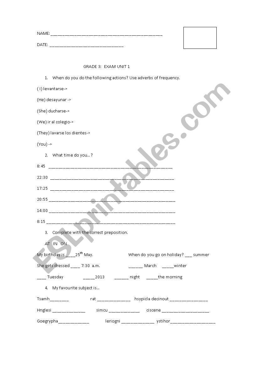 present simple worksheet