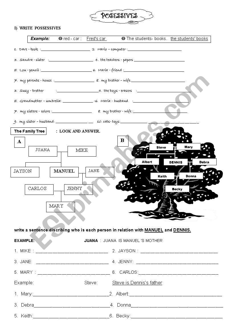 Possessives nouns worksheet