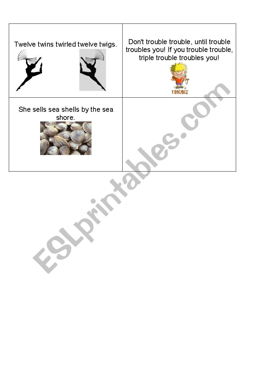 Tongue Twister Cards part 5 worksheet