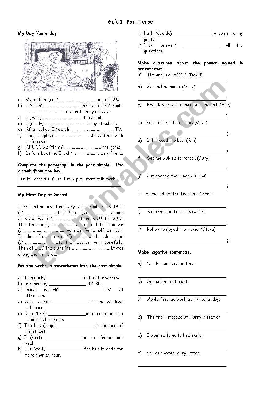 Simple past worksheet