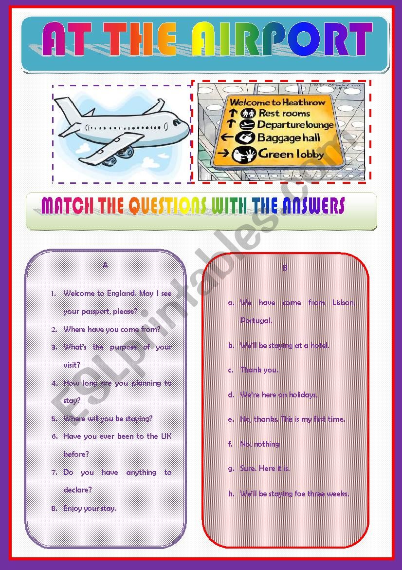 AT THE AIRPORT - GUIDED DIALOGUE