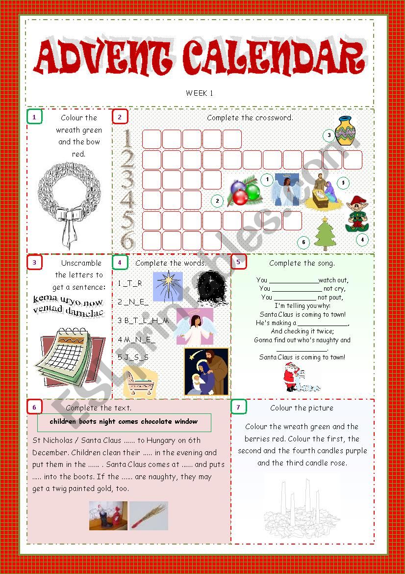Advent Calendar - Christmas Activities