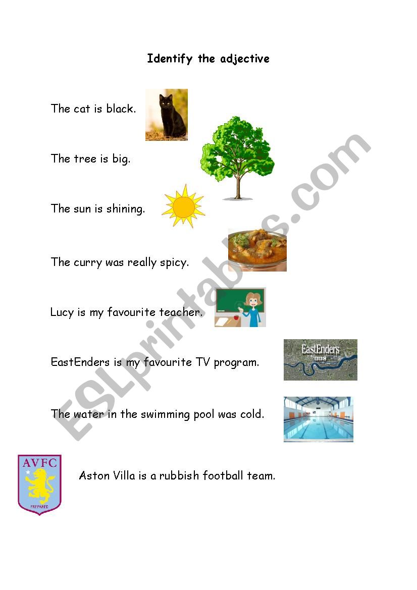 Adjectives worksheet